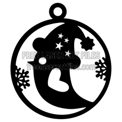Christmas Snowman Ornament Clipart Laser Cut File