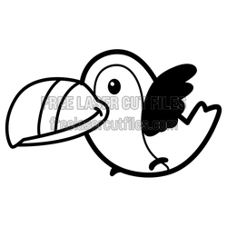 Cute Toucan Bird Laser Cut Clipart Design