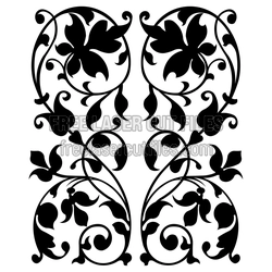 Decorative Floral Door Panel Pattern for Laser Cutting