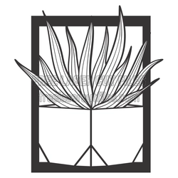 Geometric Agave Plant Frame Laser Cut Design
