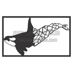 Geometric Orca Whale Frame Laser Cut Wall Decor