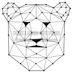 Geometric Polygon Bear Head Laser Cut Design