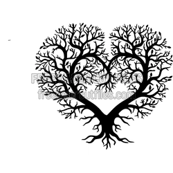 Heart Shaped Tree of Life Laser Cut Design, Ready to Cut