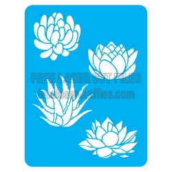 Lotus Flower Stencil Set for Laser Cutting