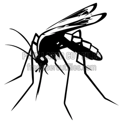 Mosquito Insect Silhouette Laser Cut Clipart Design