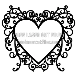 Ornamental Heart Clipart Template, Ready to Cut