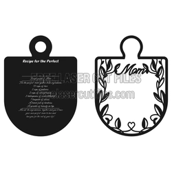 Recipe for the Perfect Mom Plaque Laser Cut File