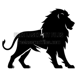Standing Lion Silhouette Laser Cut File, Ready to Cut