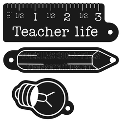Teacher Life Keychain Set, Laser Ready Craft File