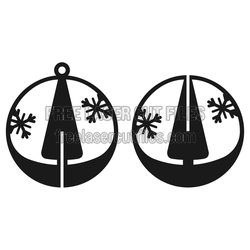 3D Christmas Ornament Laser Cut File with Snowflakes