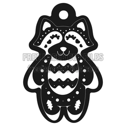 Christmas Raccoon Ornament Laser Cut File, Ready to Cut