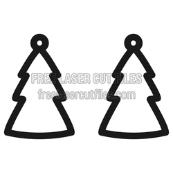 Christmas Tree Earrings Laser Cut Template, Ready to Cut