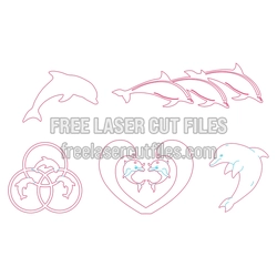 Dolphin Laser Cut Clipart Bundle, Ready to Cut File