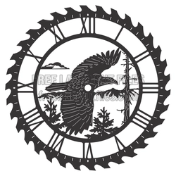 Eagle Nature Clock Face Laser Cut File, Ready to Cut