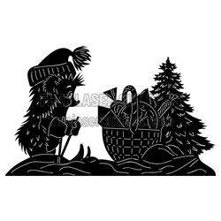 Echidnas Christmas Scene Laser Cut File, Free DXF Design