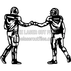 Football Players Fist Bump Laser Cut Clipart Design