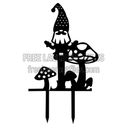 Gnome Garden Stake Laser Cut File for DIY Yard Decor