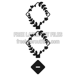 Love Photo Frame 5 - Heart Vine Laser Cut Design