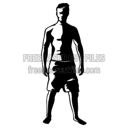 Man in Swim Shorts Silhouette Laser Cut File