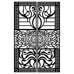 Ornamental Door Screen Panel Design, Ready to Cut