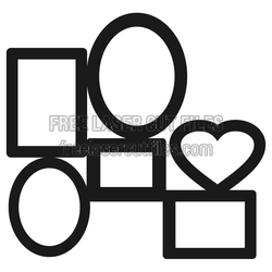 Photo Frame with Heart Cutout Laser Cut Template
