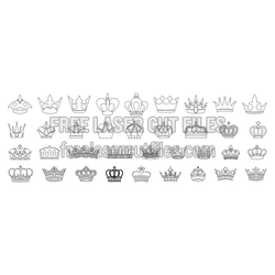 Royal Crown Assortment Laser Cut Vector Set