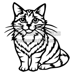 Sitting Cat Outline Vector Cut File, Laser Ready Design