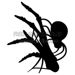 Skeleton Hand with Spider Halloween Laser Cut Design