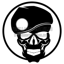 Skull Army Circle Logo SVG, Ready to Cut Laser Design