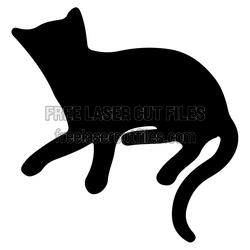 Sleeping Cat Silhouette Laser Cut File, Ready to Cut