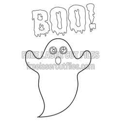 Spooky Ghost Boo Halloween Laser Cut File