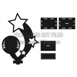 Star Trophy Award Stand Laser Cut File, Ready to Cut