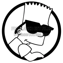 Bart Simpson Clipart Laser Cut File, Ready to Cut