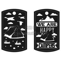 Camping Keychain Laser Cut Template, Ready to Cut Design