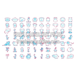 Cute Animal Figures Bundle for Laser Cutting, Ready to Cut