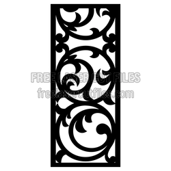 Ornamental Scroll Panel Design for Laser Cutting