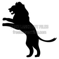 Rearing Lion Silhouette Laser Cut File, Ready to Cut