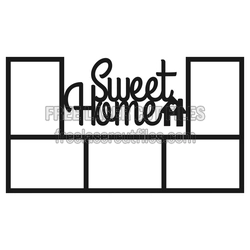Sweet Home Photo Frame Laser Cut Template with 5 Openings