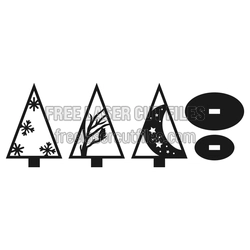 3mm Christmas Tree Laser Cut Ornament Template