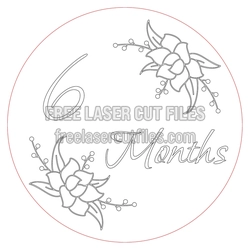 6 Months Floral Milestone Sign | Laser Cut Baby Photo Prop