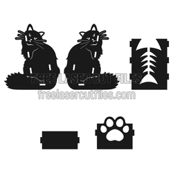 Cat Business Card Holder Laser Cut File, Ready to Cut