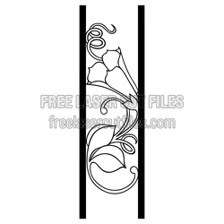 Decorative Floral Door Panel Laser Cut Template