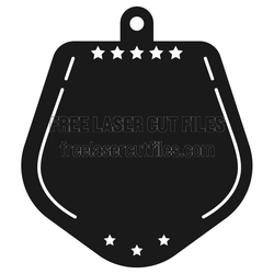 Decorative Laser Cut Medal Holder Template with Stars