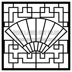 Geometric Hand Fan Pattern Screen Laser Cut File