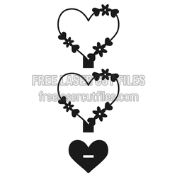 Heart Photo Frame with Floral Accent, Laser Ready Design