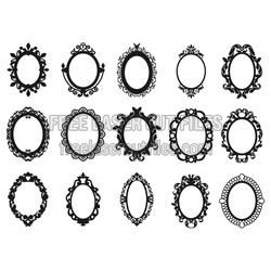 Ornate Openwork Picture Frames Laser Cut SVG Set