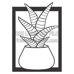 Potted Snake Plant Frame Laser Cut Design, Free SVG
