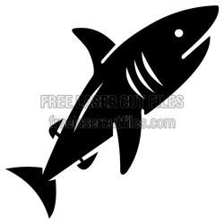Shark Clipart Laser Cut File, Ready to Cut Fish Design