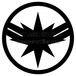 Captain Marvel Logo Laser Cut File, Free DXF Design
