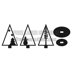 Christmas Tree Ornament Set, Ready to Cut Laser File